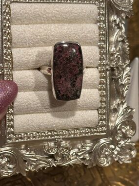 Cobalto Calcite Sterling Silver Ring Size 7.5
